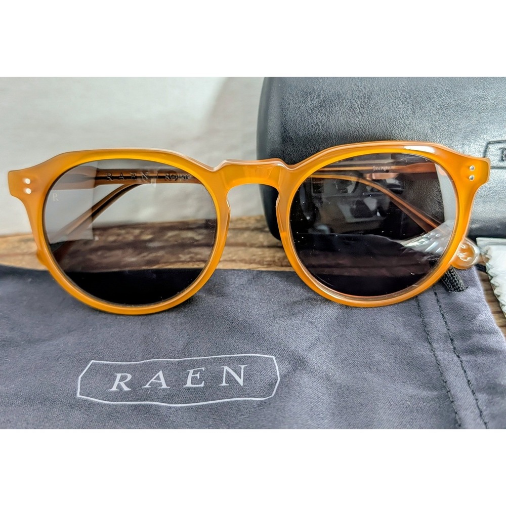 RAEN Remmy Sunglasses Honey Frame Brown Lenses 52□20-145 w/ Case & Cloth